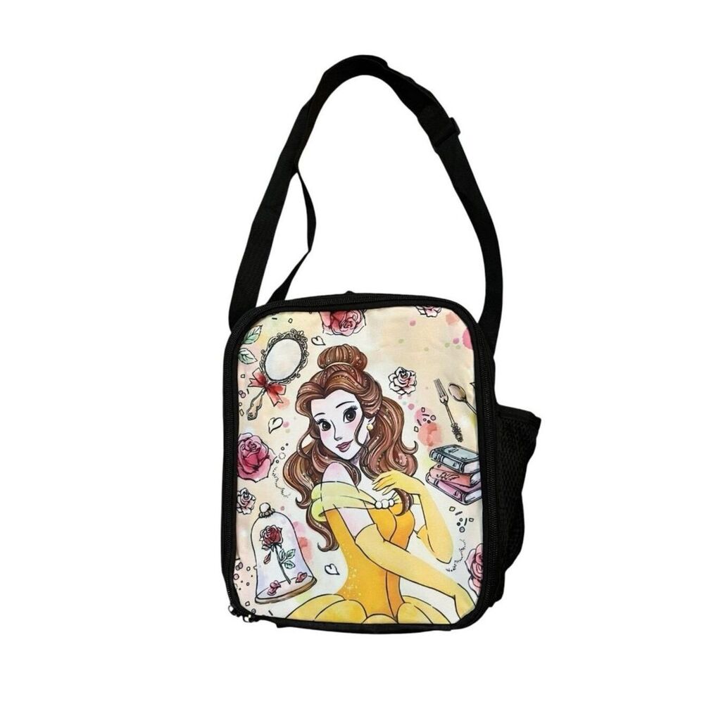Disney Princess Sketch Belle Lunch Bag Insulated Lunchbox Adj Shoulder Straps
